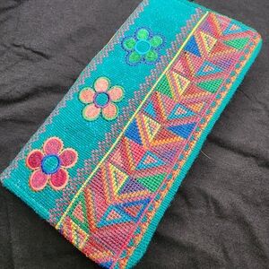 Colorful Embroidered Clutch
